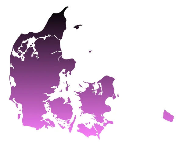 Karta över Danmark — Stock vektor