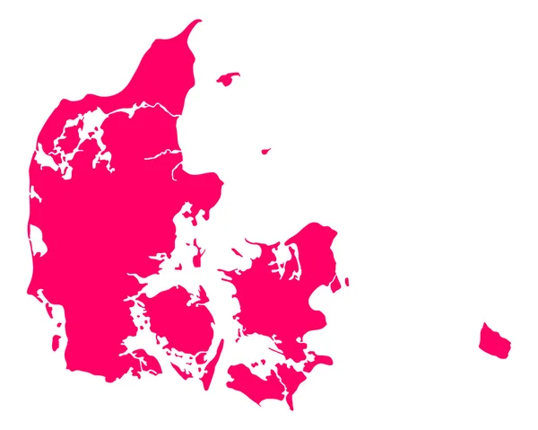 Mapa Dánska — Stockový vektor