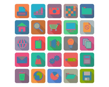 düz simgeler kümesi