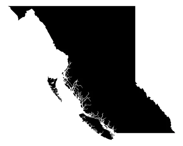 Karte von British Columbia — Stockvektor
