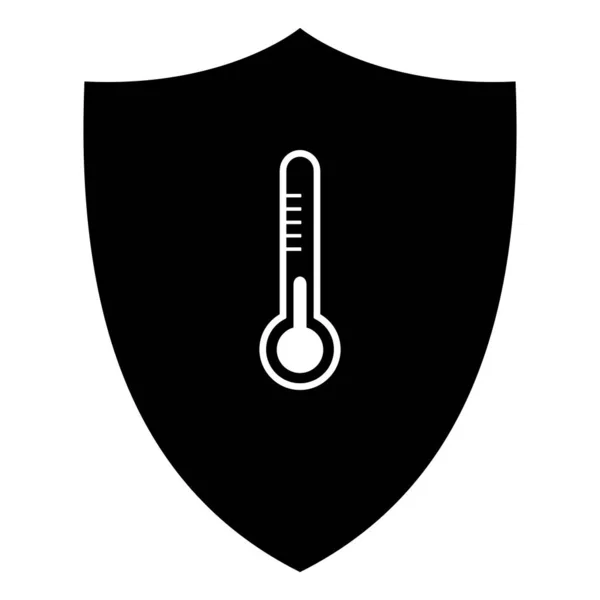 Thermometer Und Schild Als Vektorillustration — Stockvektor