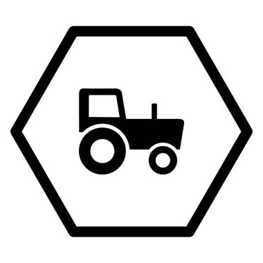 Vektör illüstrasyonu olarak traktör ve altıgen