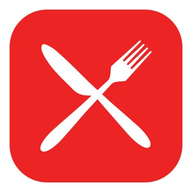 Vektör illüstrasyonu olarak çatal bıçak ve uygulama simgesi