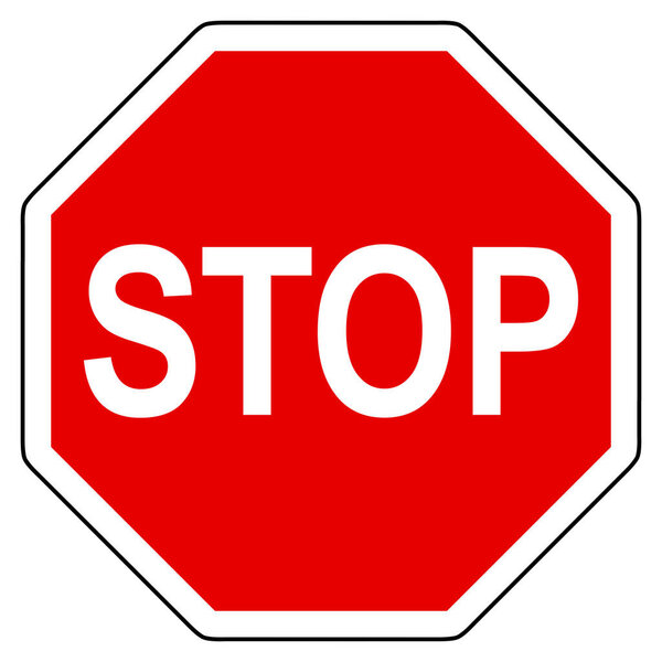 Stop and stop sign as vector illustration