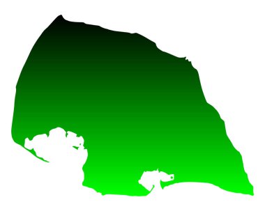 Beyaz üzerine Fehmarn Haritası