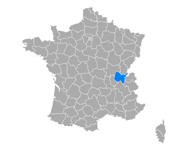 Mapa Ain Francia — Vetor de Stock