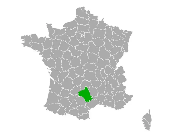Map Aveyron France — Stock Vector