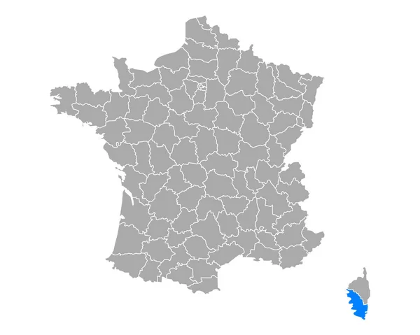 Mapa Corse Sud Francia — Vetor de Stock