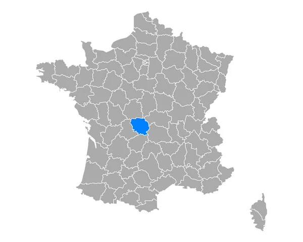 Kaart Van Creuse Frankrijk — Stockvector