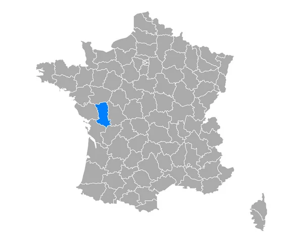 Kaart Van Deux Sevres Frankrijk — Stockvector