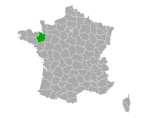 Karte Von Ille Vilaine Frankreich — Stockvektor