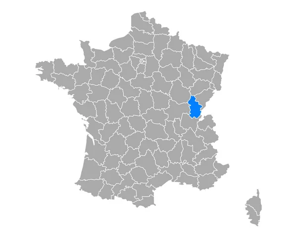 Karta Över Jura Frankrike — Stock vektor