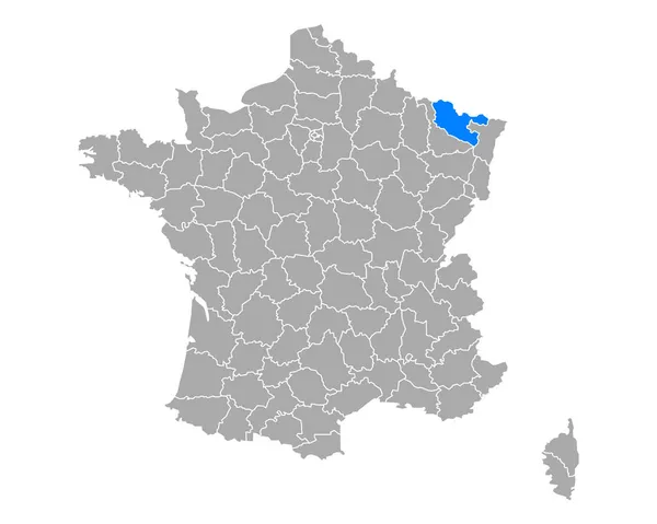 Mapa Moselle Francii — Stockový vektor