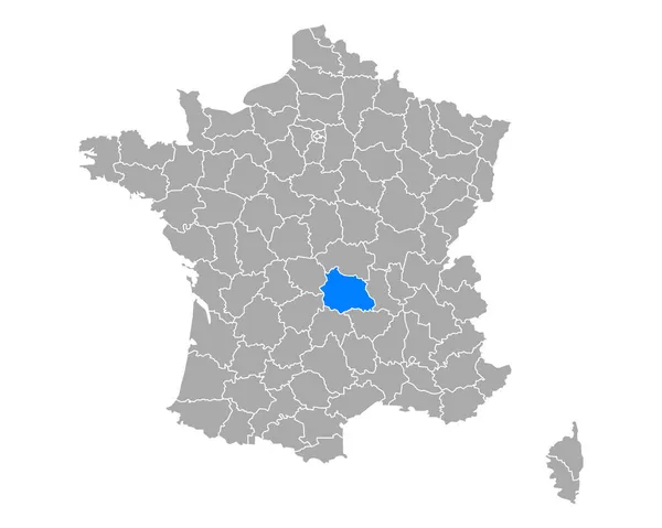 Karte Von Puy Dome Frankreich — Stockvektor
