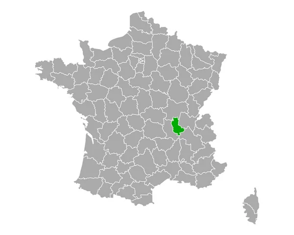 Map Rhone France — Stock Vector