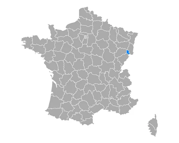 Mapa Territoire Belfort Francia — Vector de stock