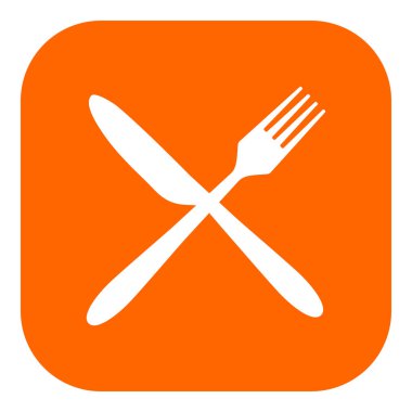 Vektör illüstrasyonu olarak çatal bıçak ve uygulama simgesi