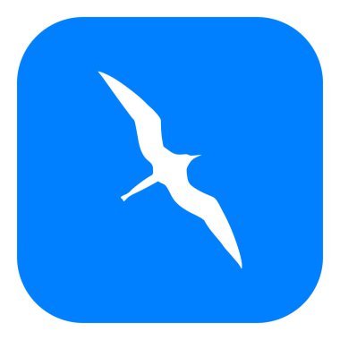 Vektör illüstrasyon olarak fırkateyn kuşu ve uygulama simgesi