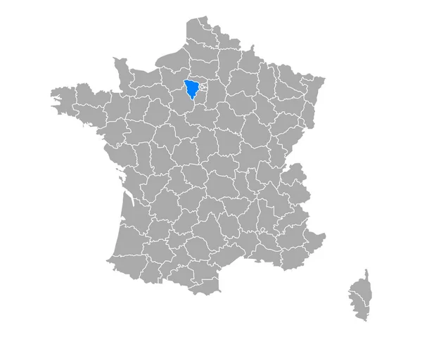 Mapa Yvelines Francia — Vetor de Stock