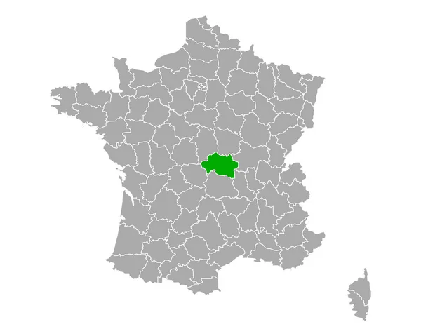 Map Allier France — Stock Vector