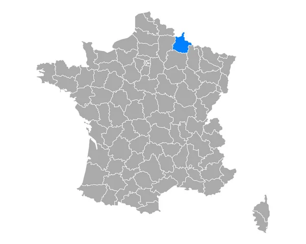 Karte Von Ardennen Frankreich — Stockvektor