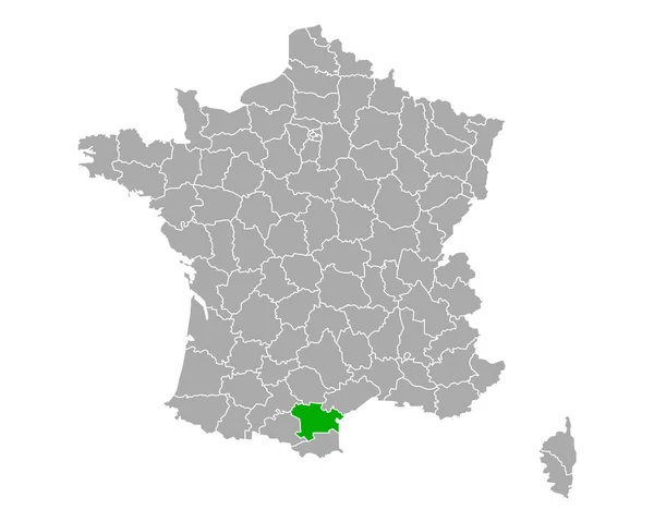 フランスのオード地図 — ストックベクタ