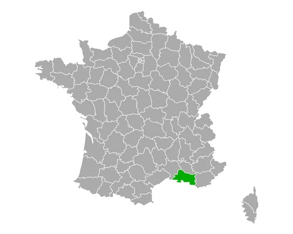 フランスのブーシュ ローヌ州地図 — ストックベクタ