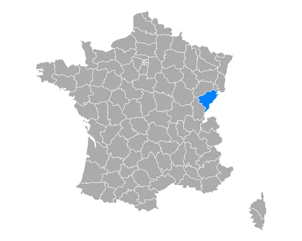 Kaart Van Doubs Frankrijk — Stockvector