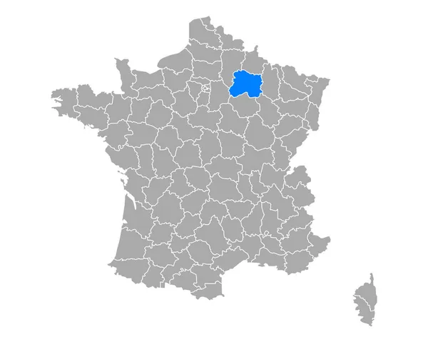 Kaart Van Marne Frankrijk — Stockvector