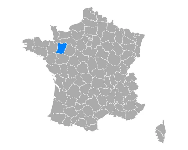Kaart Van Mayenne Frankrijk — Stockvector