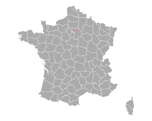 フランスのセーヌ ドニ地図 — ストックベクタ