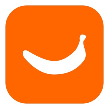 Vektör illüstrasyon olarak muz ve uygulama simgesi