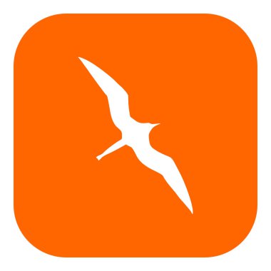 Vektör illüstrasyon olarak fırkateyn kuşu ve uygulama simgesi