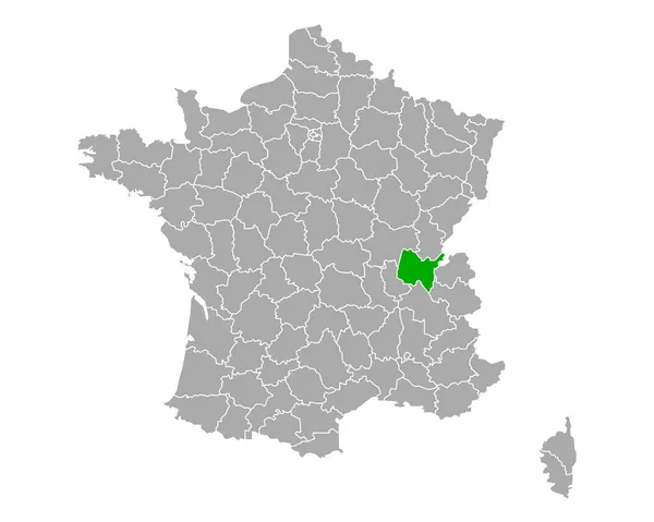 フランスのアイン地図 — ストックベクタ