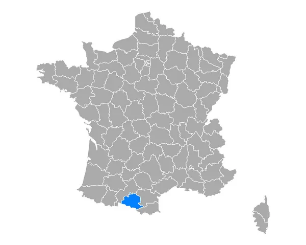 Karta Över Ariege Frankrike — Stock vektor
