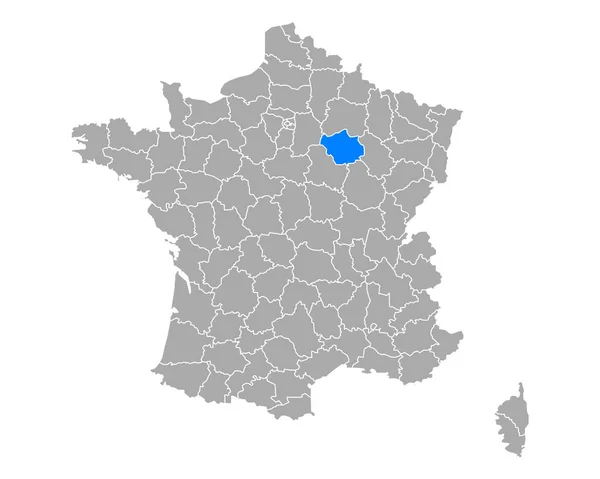 Karta Över Aube Frankrike — Stock vektor