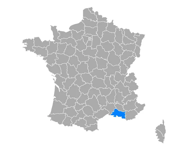Mapa Bouches Rhone Francia — Vetor de Stock
