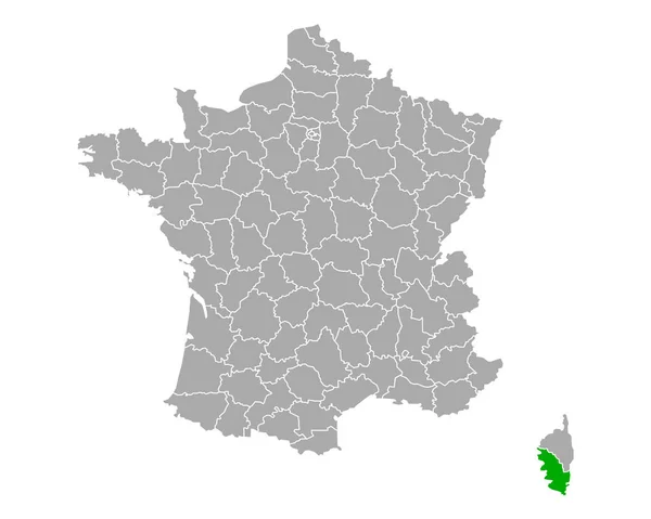 Mapa Corse Sud Francia — Vector de stock