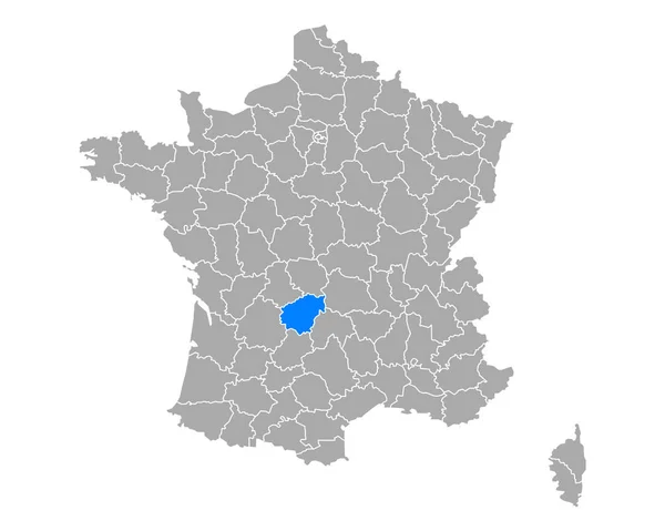 Karta Över Correze Frankrike — Stock vektor