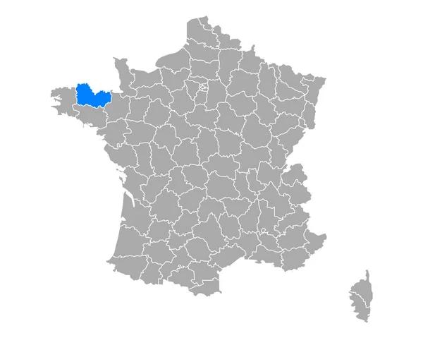 Karte Von Cotes Amor Frankreich — Stockvektor