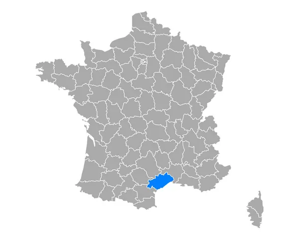 Karta Över Herault Frankrike — Stock vektor