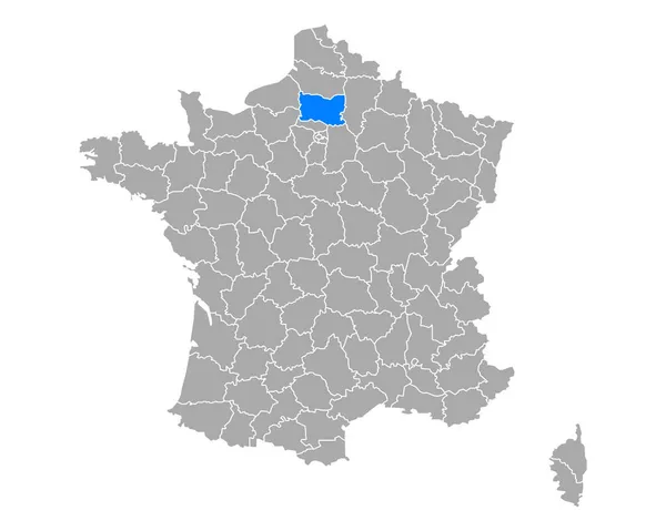 Karte Von Oise Frankreich — Stockvektor