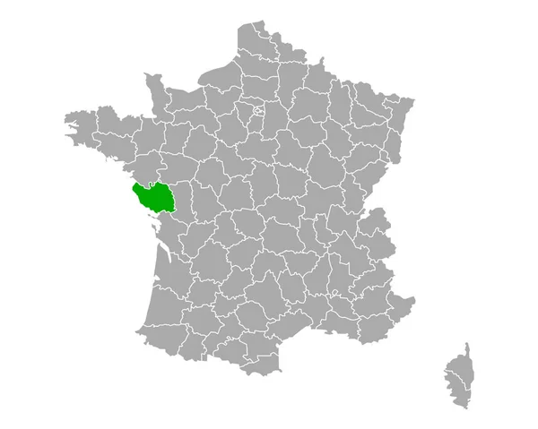 Kaart Van Vendee Frankrijk — Stockvector