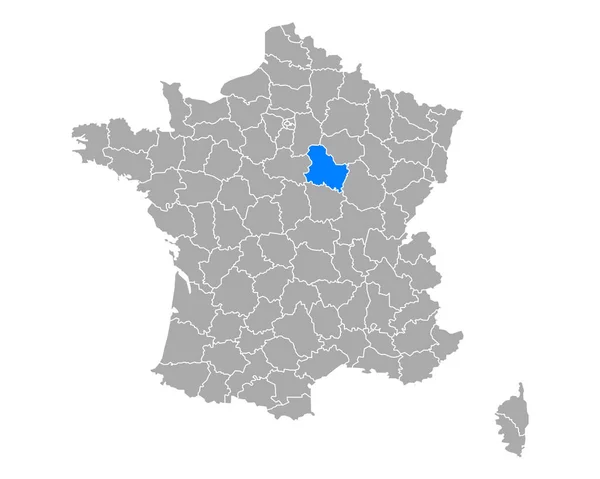 Karte Von Yonne Frankreich — Stockvektor