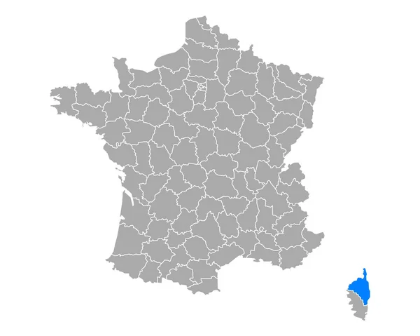 Mapa Haute Corse Francia — Vector de stock