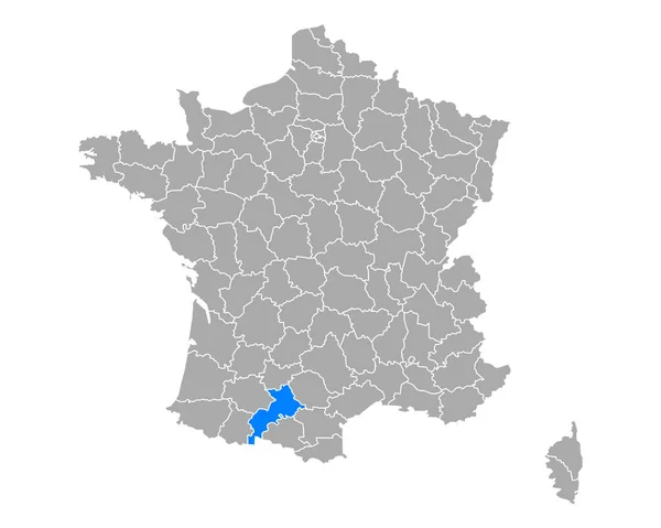 Map Haute Garonne France — Stock Vector