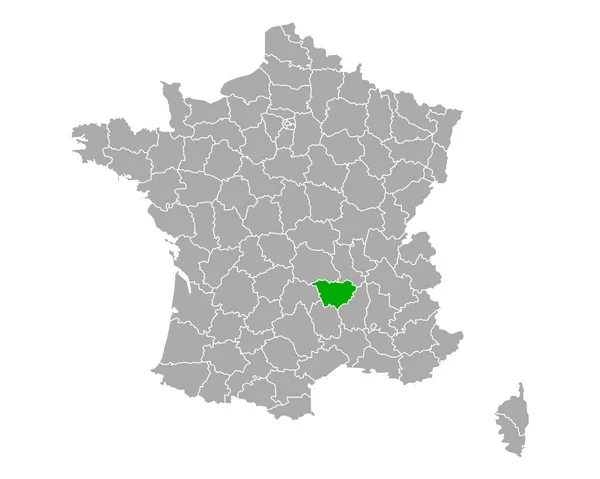 Map Haute Loire France — Stock Vector