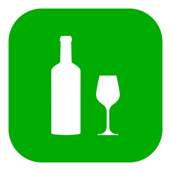 Bottiglia Vino Con Icona Vetro App Come Illustrazione Vettoriale — Vettoriale Stock