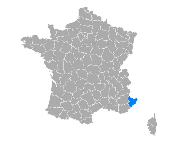 Mapa Alpes Maritimes Francia — Vetor de Stock