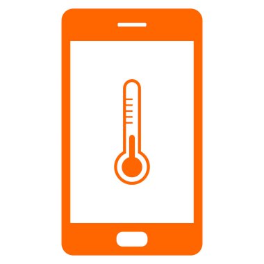 Vektör çizimi olarak termometre ve akıllı telefon